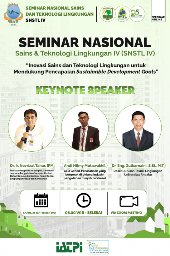 SEMINAR NASIONAL SAINS DAN TEKNOLOGI LINGKUNGAN IV (SNSTL IV)